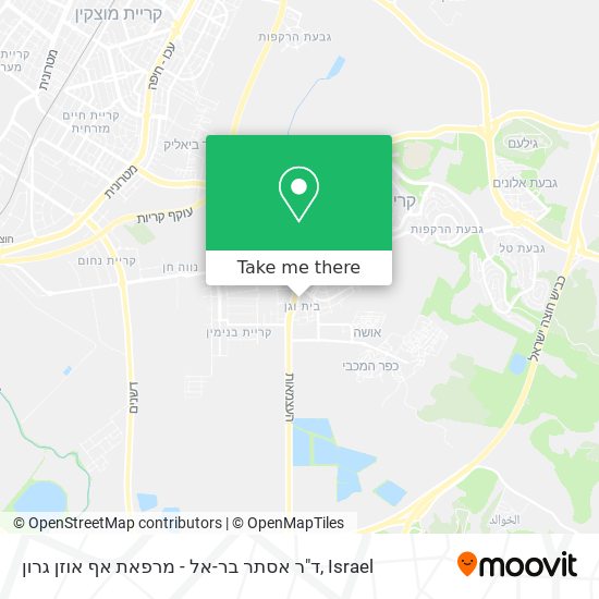 ד"ר אסתר בר-אל - מרפאת אף אוזן גרון map