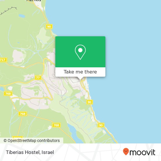 Tiberias Hostel map
