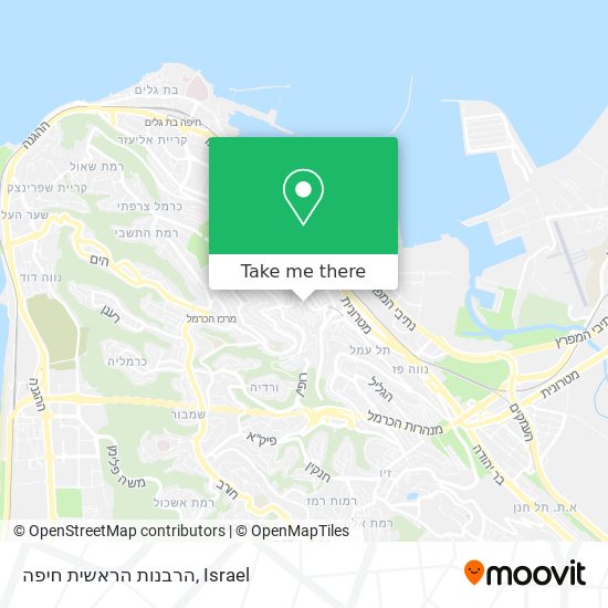 Карта הרבנות הראשית חיפה