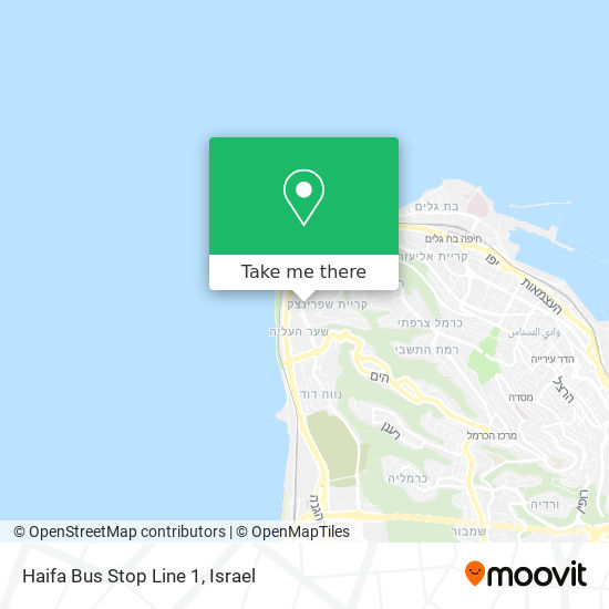 Карта Haifa Bus Stop Line 1