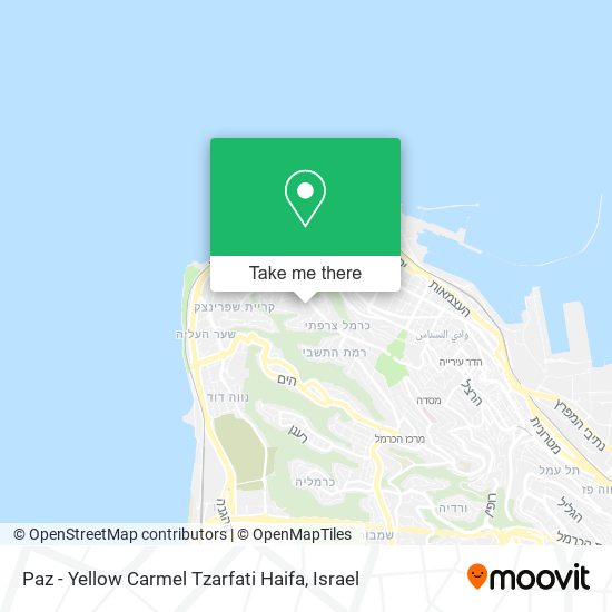 Карта Paz - Yellow Carmel Tzarfati Haifa