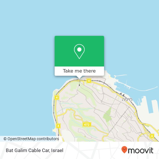 Карта Bat Galim Cable Car