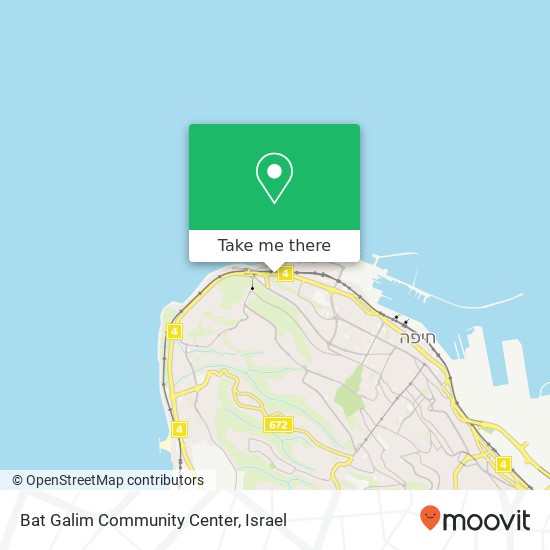 Bat Galim Community Center map