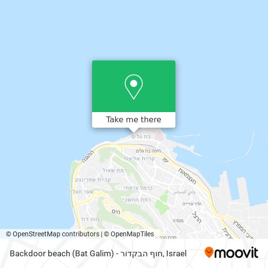 Backdoor beach (Bat Galim) - חוף הבקדור map