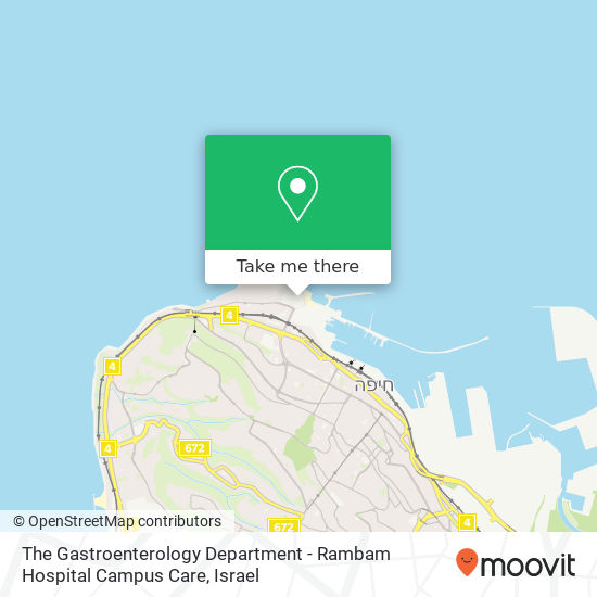 The Gastroenterology Department - Rambam Hospital Campus Care map