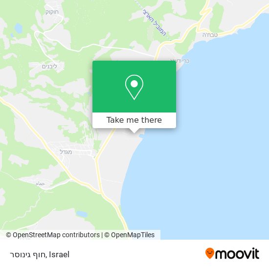 חוף גינוסר map