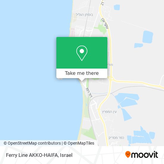 Ferry Line AKKO-HAIFA map