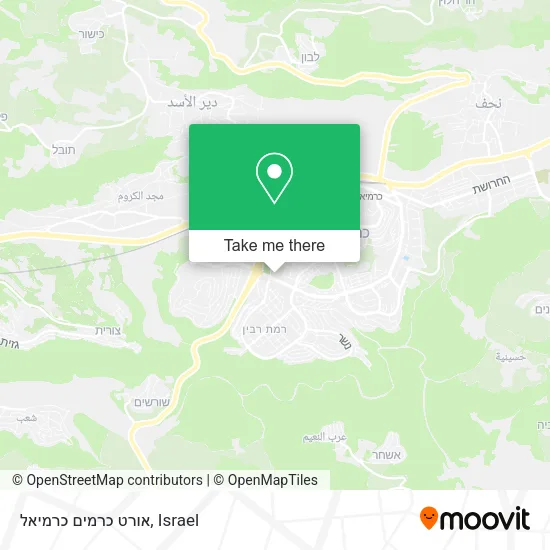 Карта אורט כרמים כרמיאל