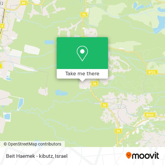 Карта Beit Haemek - kibutz