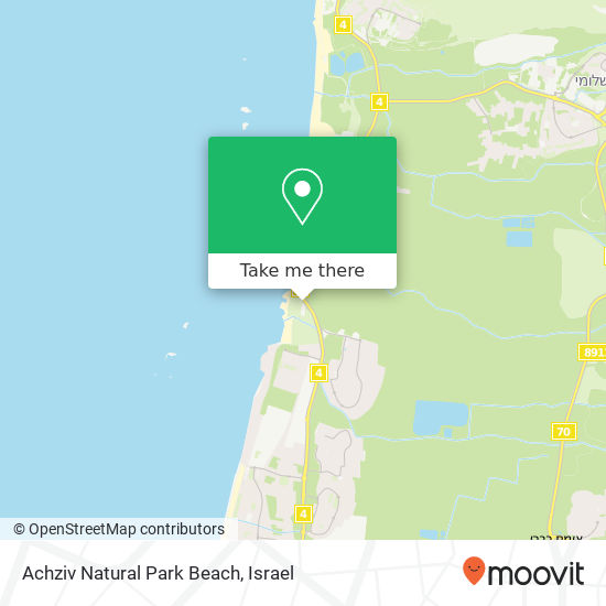 Achziv Natural Park Beach map