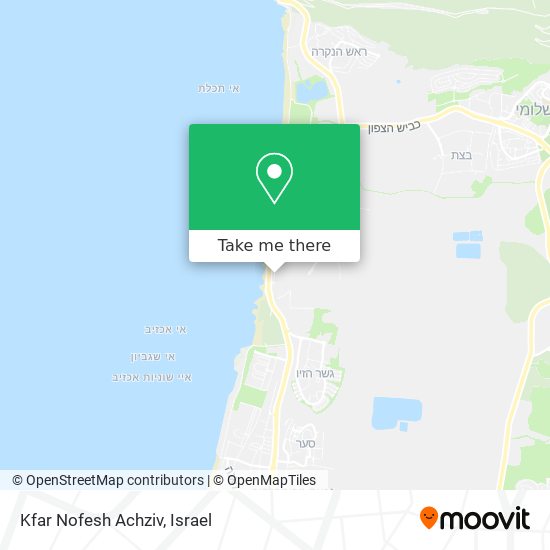 Kfar Nofesh Achziv map