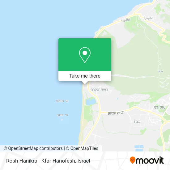 Карта Rosh Hanikra - Kfar Hanofesh