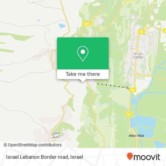 Карта Israel Lebanon Border road