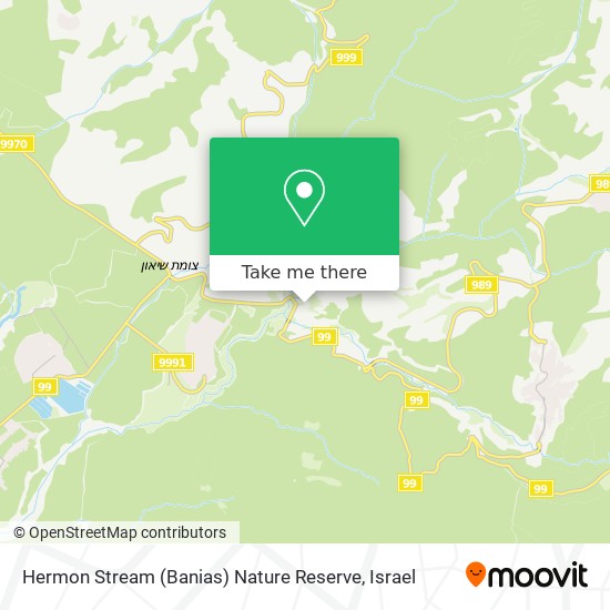 Hermon Stream (Banias) Nature Reserve map