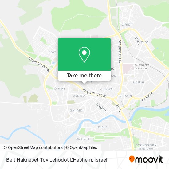 Beit Hakneset Tov Lehodot L’Hashem map