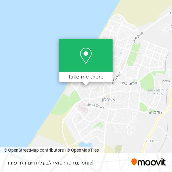 Карта מרכז רפואי לבעלי חיים ד\ר פורר