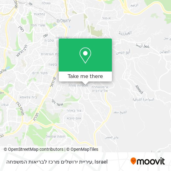 Карта עיריית ירושלים מרכז לבריאות המשפחה