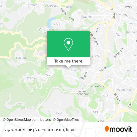 הודיה מזרחי- סלון יופי וקוסמטיקה map