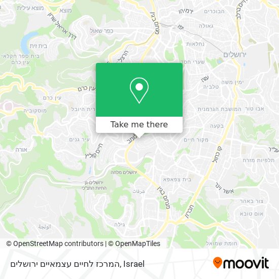 Карта המרכז לחיים עצמאיים ירושלים