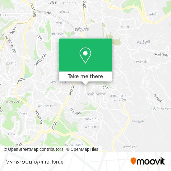 Карта פרויקט מסע ישראל