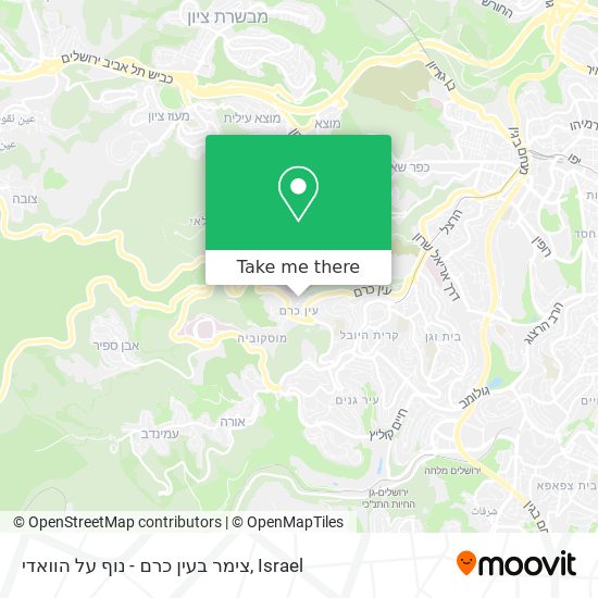 צימר בעין כרם - נוף על הוואדי map