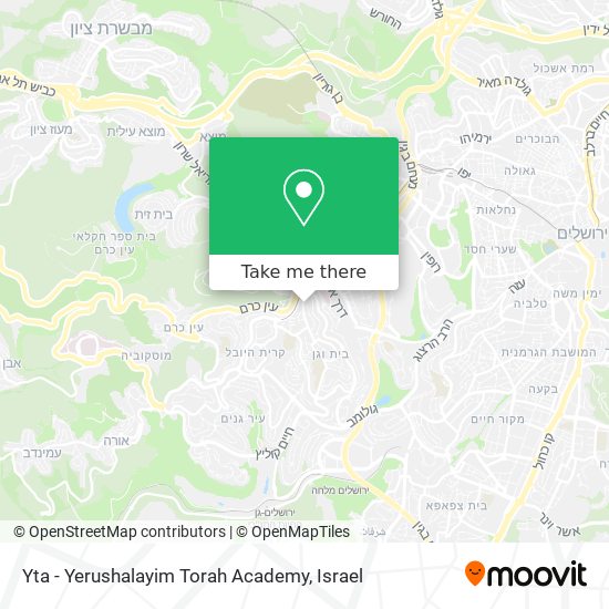 Yta - Yerushalayim Torah Academy map