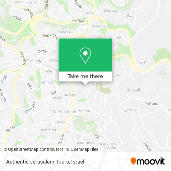 Authentic Jerusalem Tours map