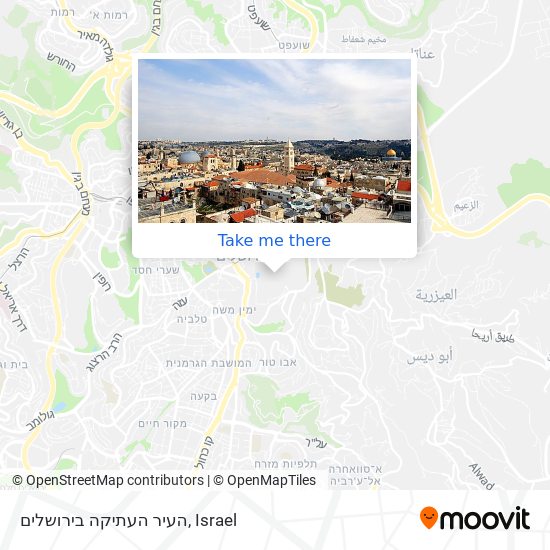 העיר העתיקה בירושלים map