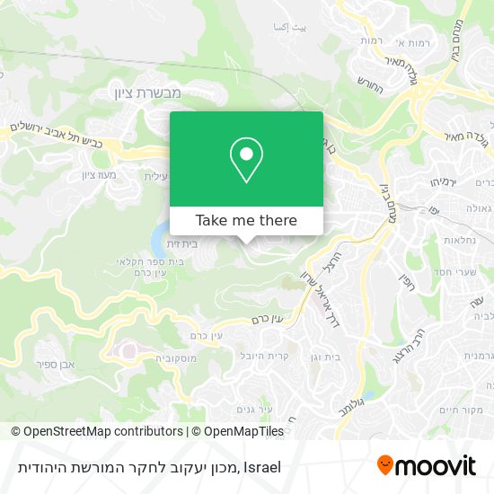 Карта מכון יעקוב לחקר המורשת היהודית