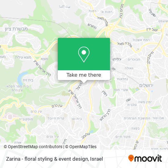 Zarina - floral styling & event design map