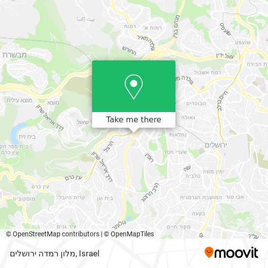 Карта מלון רמדה ירושלים