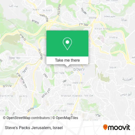 Карта Steve's Packs Jerusalem