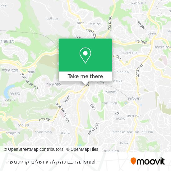 Карта הרכבת הקלה ירושלים-קרית משה