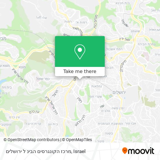 Карта מרכז הקונגרסים הבינ ל ירושלים