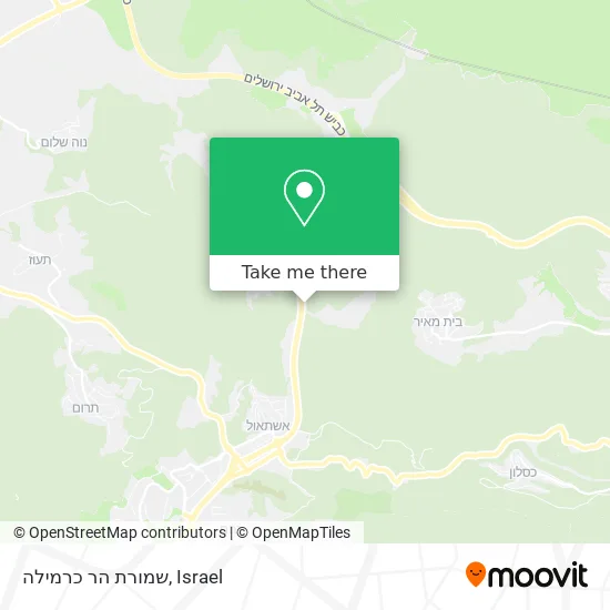 Карта שמורת הר כרמילה