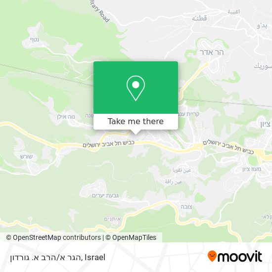 הגר א/הרב א. גורדון map