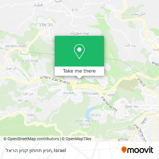 חניון תחתון קניון הראל map
