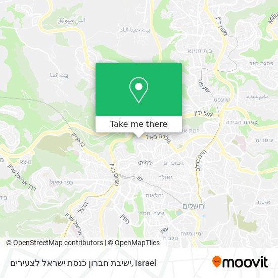 Карта ישיבת חברון כנסת ישראל לצעירים