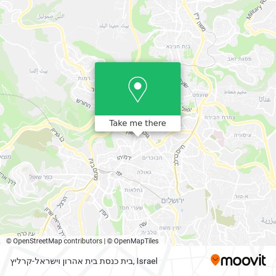 Карта בית כנסת בית אהרון וישראל-קרליץ