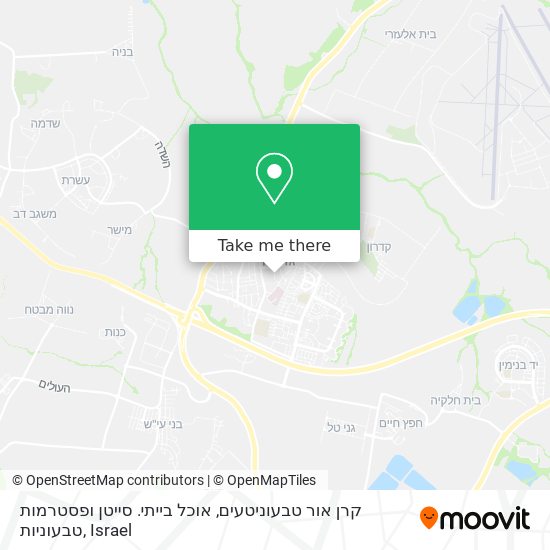 קרן אור טבעוניטעים, אוכל בייתי. סייטן ופסטרמות טבעוניות map