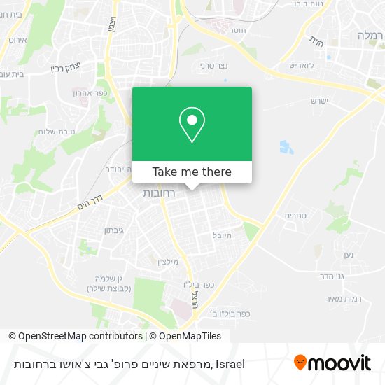 מרפאת שיניים פרופ' גבי צ'אושו ברחובות map