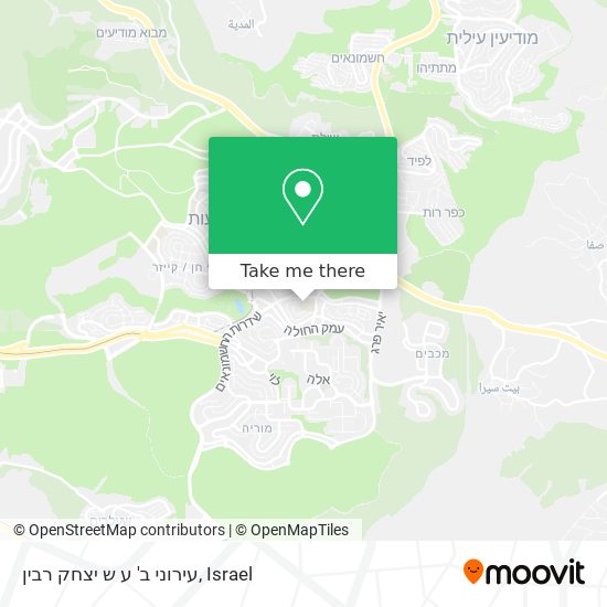 Карта עירוני ב' ע ש יצחק רבין