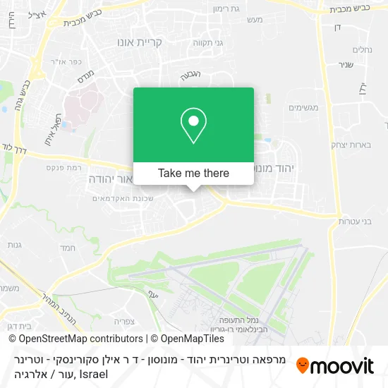 מרפאה וטרינרית יהוד - מונוסון - ד ר אילן סקורינסקי - וטרינר עור / אלרגיה map