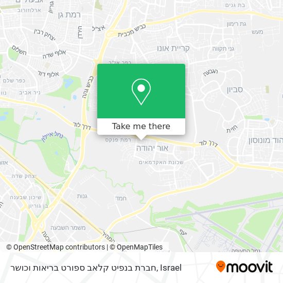 חברת בנפיט קלאב ספורט בריאות וכושר map