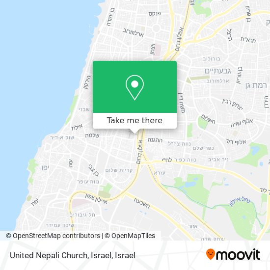 United Nepali Church, Israel map