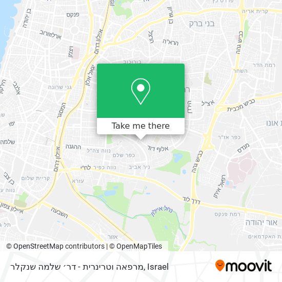 Карта מרפאה וטרינרית - דר׳ שלמה שנקלר