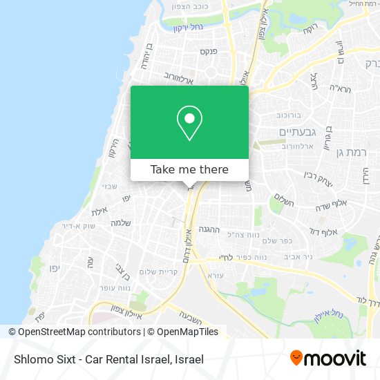 Карта Shlomo Sixt - Car Rental Israel