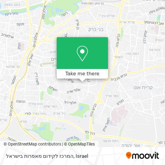 Карта המרכז לקידום מאפרות בישראל