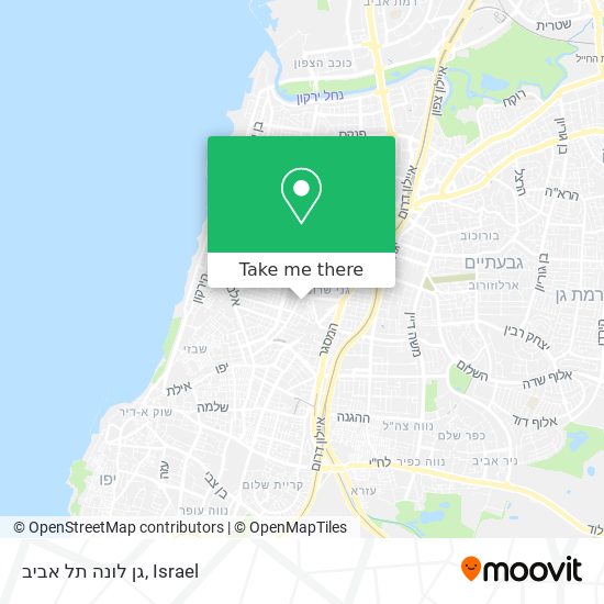 גן לונה תל אביב map