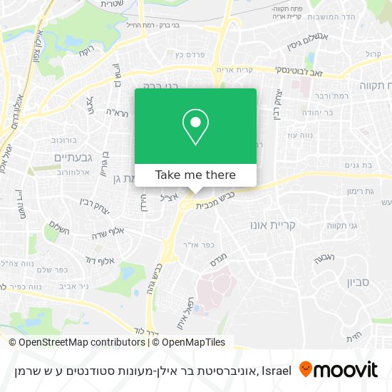 אוניברסיטת בר אילן-מעונות סטודנטים ע ש שרמן map